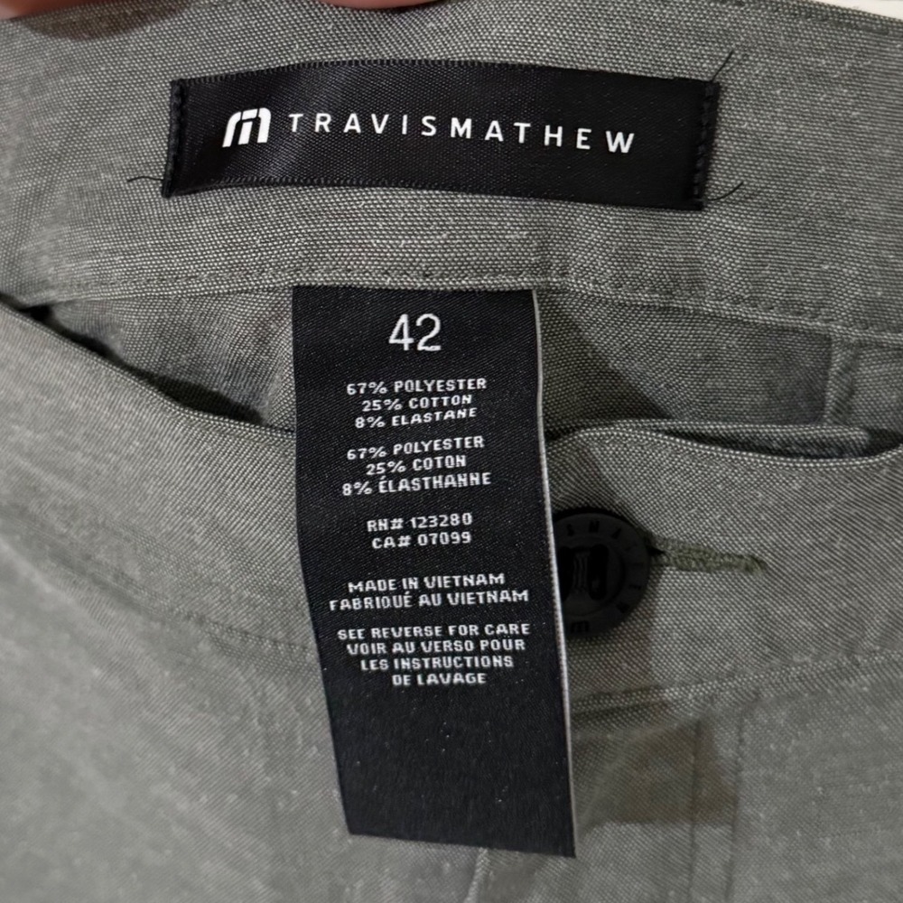 TravisMathew Mens Grey Green Heathered Performance Golf Hybrid Shorts Size 42 - Picture 4 of 4